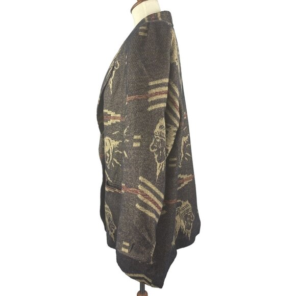 Vintage AB Sport Wool-Look Blazer Women’s 1X Southwest Horses Eagle - Picture 5 of 12